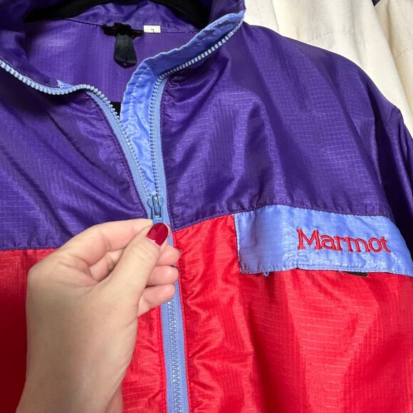 Marmot Women's Windbreaker Rain‎ Coat Shell Packable Red Purple Size Large - Picture 3 of 15